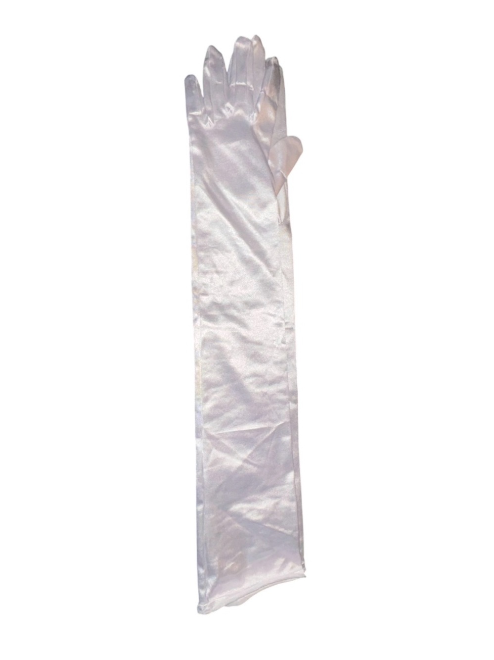 White Long Shiny Gloves 20 inches